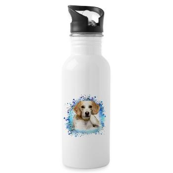 Harrier,Dog,Beagle,Graffiti,Painting - Water bottle with straw - white - Right