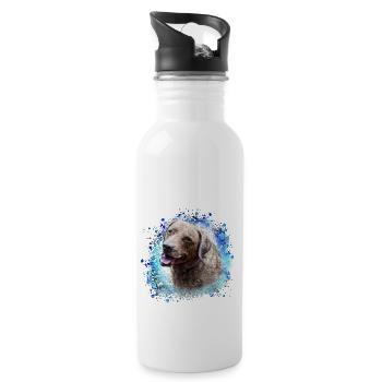Chesapeake Bay Retriever,Retriver,Dog,Painting - Water bottle with straw - white - Right