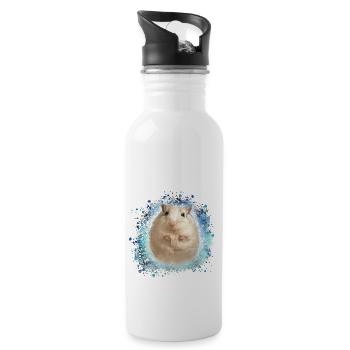 Jumping mouse,mouse,graffiti,painting,shrew - Water bottle with straw - white - Right