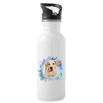 Cane Corso,Dog,Painting,Graffiti,Bulldog - Water bottle with straw - white - Right