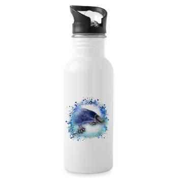 Platypus,schnabeltier,graffiti,malerei - Trinkflasche mit integriertem Trinkhalm - Weiß - Rechts