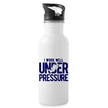 Apnoetaucher Freitaucher Taucher - Trinkflasche mit integriertem Trinkhalm - Weiß - Rechts