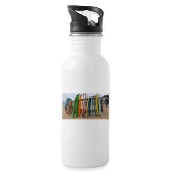 20160819 174739 2 Strand Surfen - Trinkflasche mit integriertem Trinkhalm - Weiß - Rechts