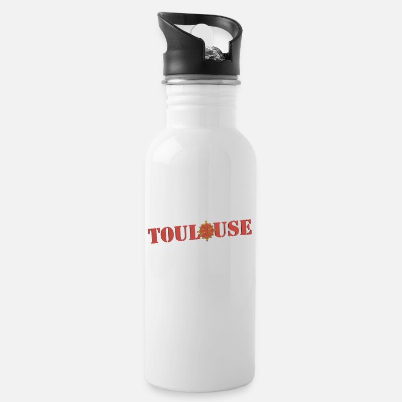 Toulouse - Gourde avec paille intégrée - blanc