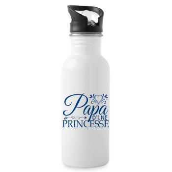 Papa fête des pères cadeau pour mon père fille - Gourde avec paille intégrée - blanc - Droite