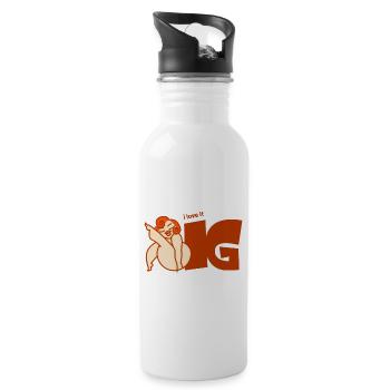 i love it big - Trinkflasche mit integriertem Trinkhalm - Weiß - Rechts