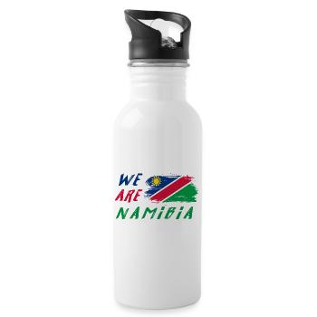 Wir sind Namibia - Trinkflasche mit integriertem Trinkhalm - Weiß - Rechts