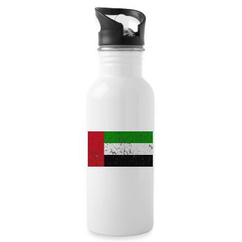 Vereinigte Arabische Emirate - Trinkflasche mit integriertem Trinkhalm - Weiß - Rechts