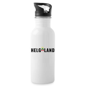 Insel Helgoland Schriftzug - Trinkflasche mit integriertem Trinkhalm - Weiß - Rechts
