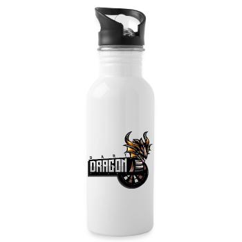 Dart Dragon Emblem - Trinkflasche mit integriertem Trinkhalm - Weiß - Rechts