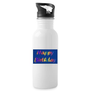ALLES GUTE ZUM GEBURTSTAG. ALLES GUTE ZUM GEBURTSTAG. JAHRESTAG. - Trinkflasche mit integriertem Trinkhalm - Weiß - Rechts
