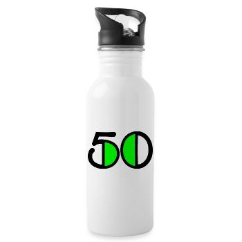 50. 50 JAHRE. 50-jähriges Jubiläum. GEBURTSTAG 50 JAHRE. - Trinkflasche mit integriertem Trinkhalm - Weiß - Rechts
