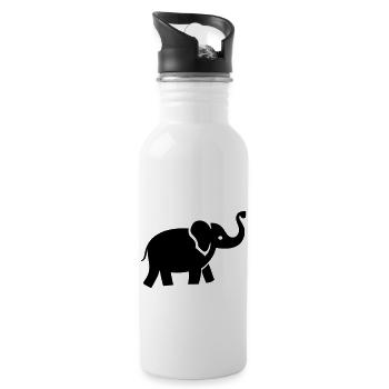 Elefant - Trinkflasche mit integriertem Trinkhalm - Weiß - Rechts