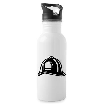 Feuerwehrhelm - Trinkflasche mit integriertem Trinkhalm - Weiß - Rechts