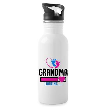 Futures grands-mères, Chargement de grand-mère, Cœur - Gourde avec paille intégrée - blanc - Droite