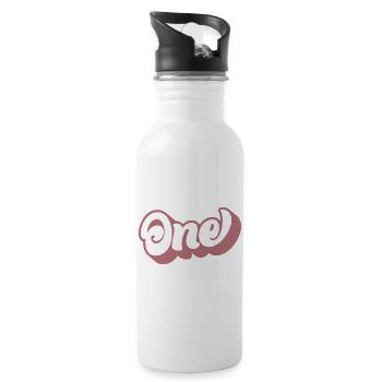 One 1st Birthday For Girls 1 Year Old - Water bottle with straw - white - Right