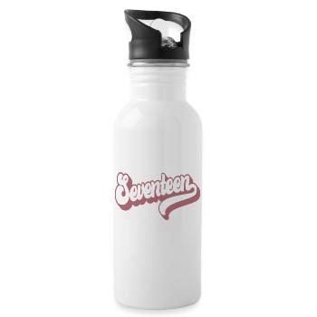 Seventeen 17th Birthday For Girls 17 Years Old - Water bottle with straw - white - Right