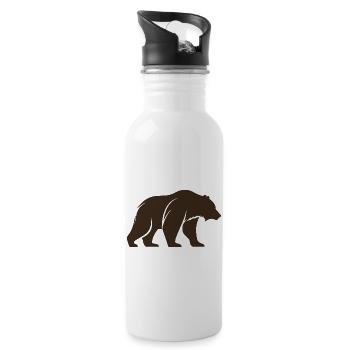 Brown bear - Water bottle with straw - white - Right