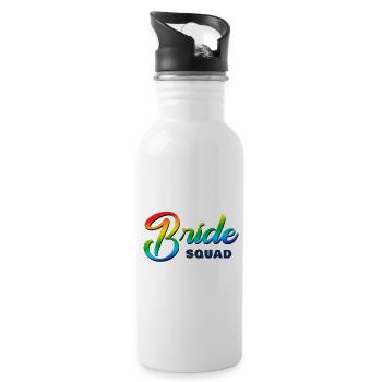 Bride Squad Rainbow - Water bottle with straw - white - Right