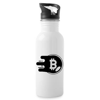 Crypto Bitcoin Trading - Water bottle with straw - white - Right
