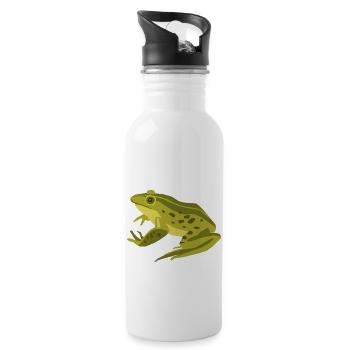 Meerestiere - Trinkflasche mit integriertem Trinkhalm - Weiß - Rechts