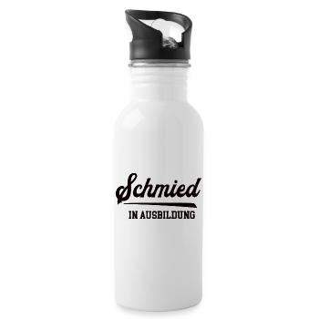 Schmied Ausbildung Lehre Schmiedausbildung Metall - Trinkflasche mit integriertem Trinkhalm - Weiß - Rechts