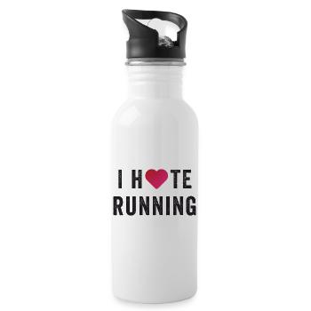 I Love/Hate Running - Water bottle with straw - white - Right