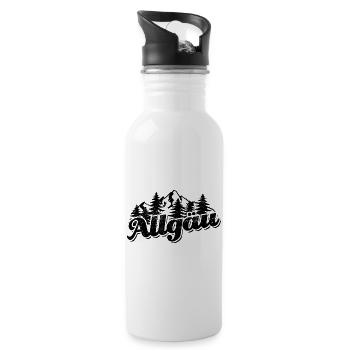 Allgäu - Wald und Berge Wandern Erholung - Trinkflasche mit integriertem Trinkhalm - Weiß - Rechts