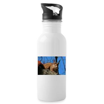 Eichhörnchen - Trinkflasche mit integriertem Trinkhalm - Weiß - Rechts
