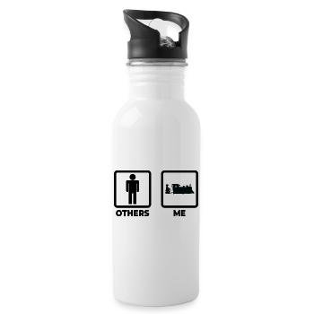 Life of a railroad worker - Water bottle with straw - white - Right