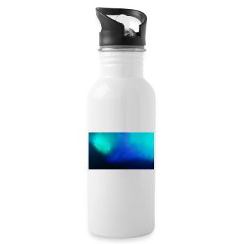 Bleu fluo 43 - Gourde avec paille intégrée - blanc - Droite