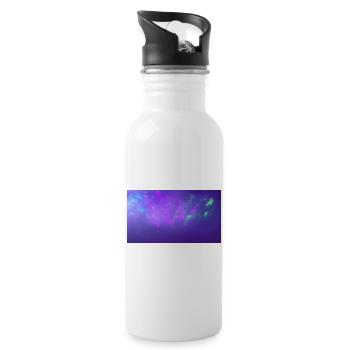 Neon Space - Trinkflasche mit integriertem Trinkhalm - Weiß - Rechts