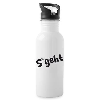 Geht - Trinkflasche mit integriertem Trinkhalm - Weiß - Rechts