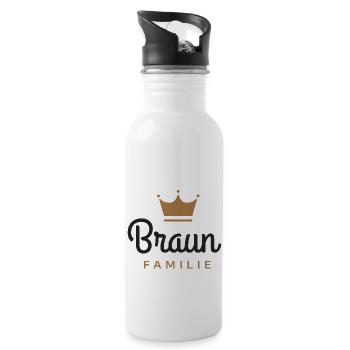 Braun-Familie - Trinkflasche mit integriertem Trinkhalm - Weiß - Rechts