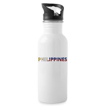 Flag of the Philippines - Water bottle with straw - white - Right