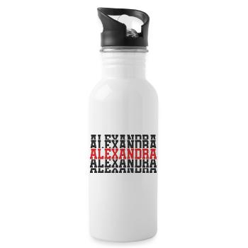 Alexandra t-shirt stacked text gift t-shirt - Water bottle with straw - white - Right