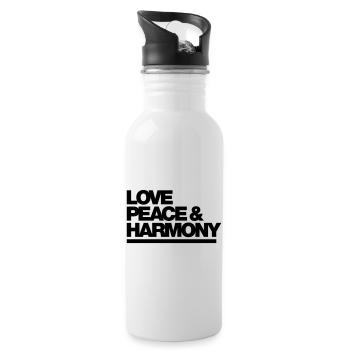 Typo Love Peace Harmony 1C - Gourde avec paille intégrée - blanc - Droite