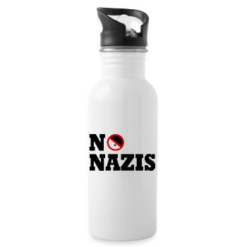No nazis - Gourde avec paille intégrée - blanc - Droite