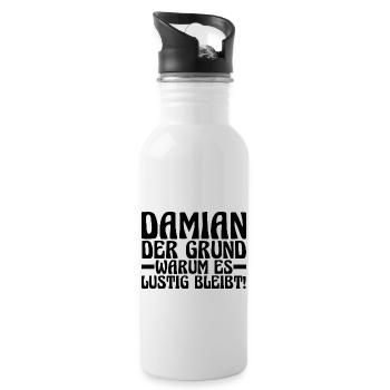First name Damian - Water bottle with straw - white - Right