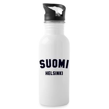 HELSINKI Suomi Finland - Trinkflasche mit integriertem Trinkhalm - Weiß - Rechts