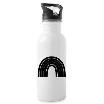 Regenbogen - Trinkflasche mit integriertem Trinkhalm - Weiß - Rechts