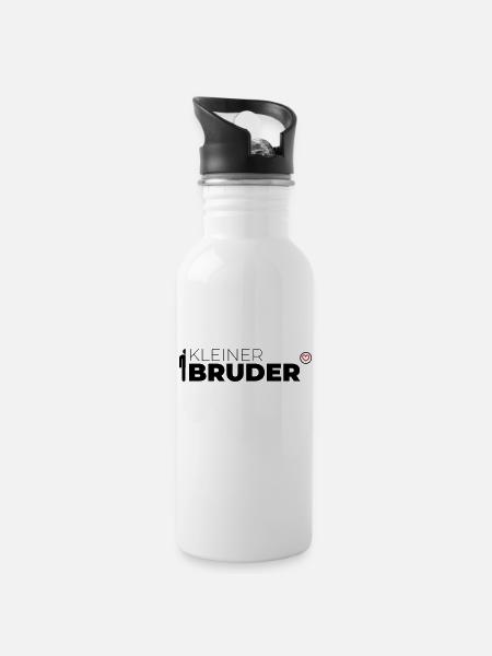 Kleiner Bruder - Trinkflasche mit integriertem Trinkhalm - Weiß
