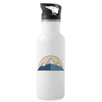 Gebirge - Trinkflasche mit integriertem Trinkhalm - Weiß - Rechts