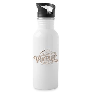 Janvier 1963 | 1963 Janvier Vintage Anniversaire - Gourde avec paille intégrée - blanc - Droite