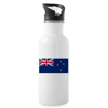 Neuseeland - Trinkflasche mit integriertem Trinkhalm - Weiß - Rechts