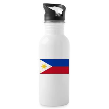 Philippinen - Trinkflasche mit integriertem Trinkhalm - Weiß - Rechts