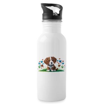 Chiot - Love My Toller-Doodle Dog - Gourde avec paille intégrée - blanc - Droite