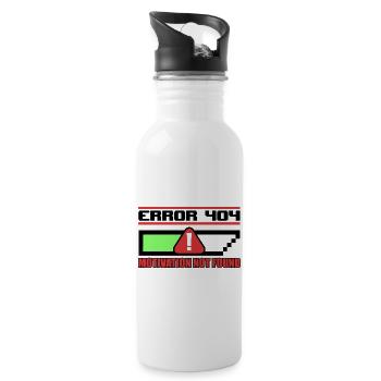 Fehler 404: MOTIVATION NICHT GEFUNDEN - Trinkflasche mit integriertem Trinkhalm - Weiß - Rechts