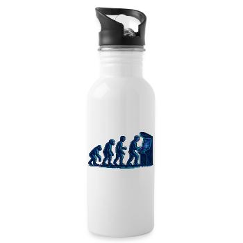 Evolution towards retro arcade - Water bottle with straw - white - Right