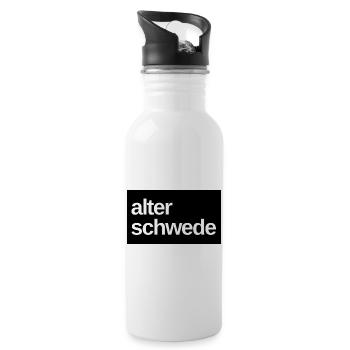 Alter Schwede Fun Design - Trinkflasche mit integriertem Trinkhalm - Weiß - Rechts